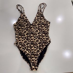 Revamped One PIece Leopard Print Swimsuit Medium